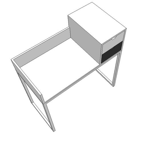 Bàn trang điêmg gỗ cao su sơn trắng SFBTD015
