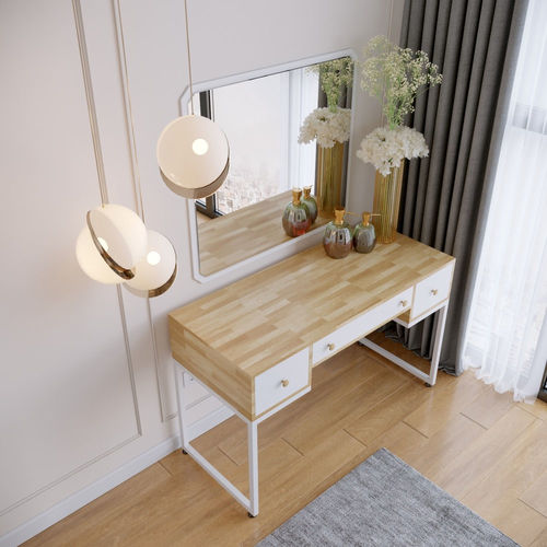 Bàn trang điểm 3 hộc kéo gỗ cao su SFBTD009