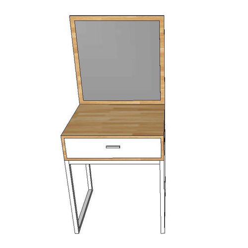 Bàn trang điểm Mini gỗ cao su chân sắt SFBTD007