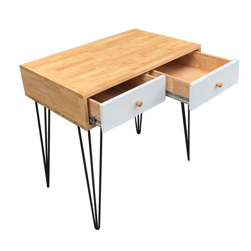 Bàn trang điểm gỗ cao su đơn giản chân Hairpin - SFBTD004