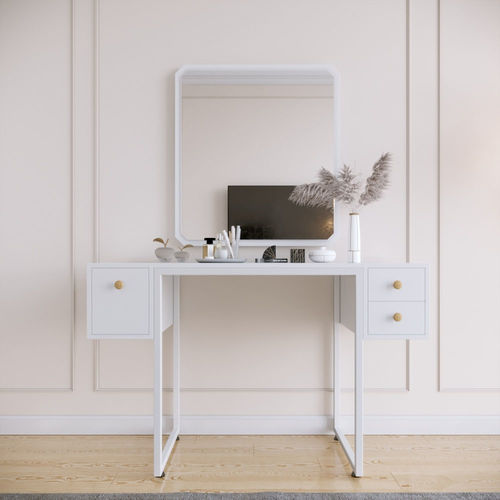 Bàn trang điểm gỗ cao su hộc kéo bên SFBTD014
