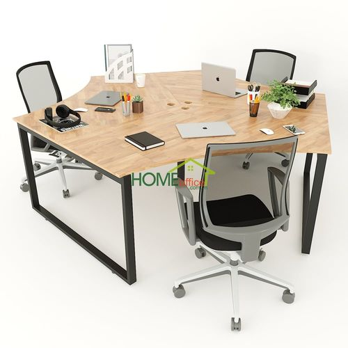 SFRT031 - Bàn cụm 3 người 240x208 chân sắt lắp ráp