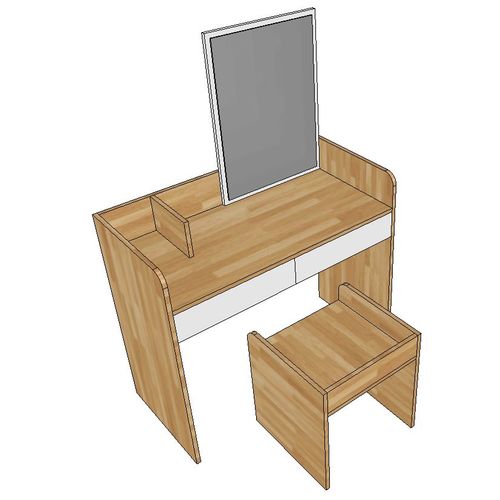 Bộ bàn trang điểm gỗ cao su SFBTD008