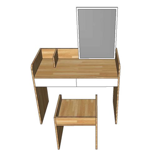 Bộ bàn trang điểm gỗ cao su SFBTD008