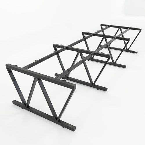 SFVC007 - Bàn cụm 6 chỗ ngồi gỗ cao su chân sắt chữ V