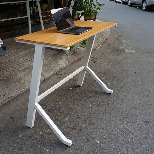 SFBD003- Bàn làm việc đứng gỗ TRE ÉP chân sắt chữ Y cao 105cm