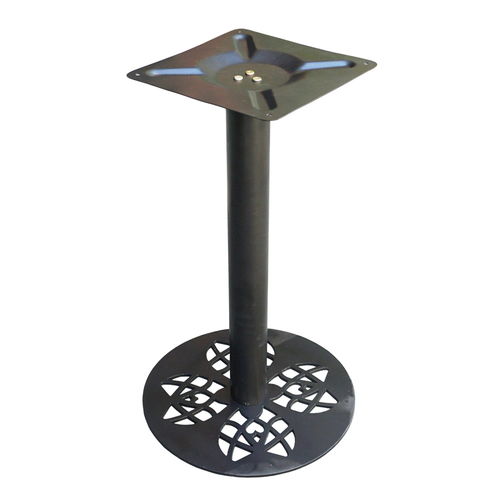 SFMT008 - Bàn cafe gỗ me tây VUÔNG 60cm dày 5cm chân sắt đế tròn hoa văn