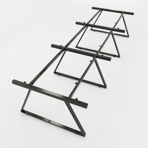 SFTV007 - Bàn cụm 6 chỗ ngồi gỗ cao su chân sắt hình thang Vuông