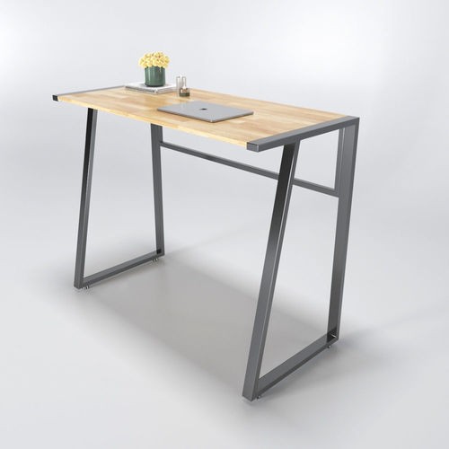 SFBD004- Bàn làm việc đứng gỗ cao su chân sắt hình thang cao 105cm
