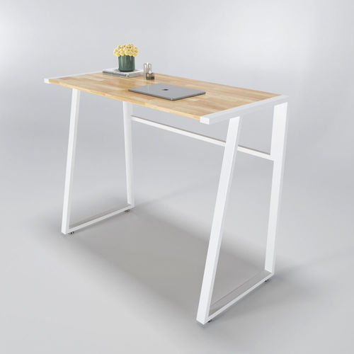 SFBD004- Bàn làm việc đứng gỗ cao su chân sắt hình thang cao 105cm