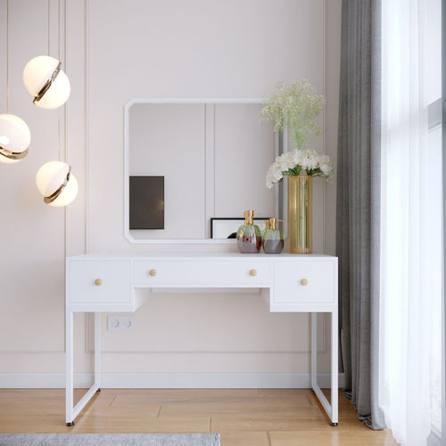 Bàn trang điểm 3 hộc kéo gỗ cao su SFBTD009