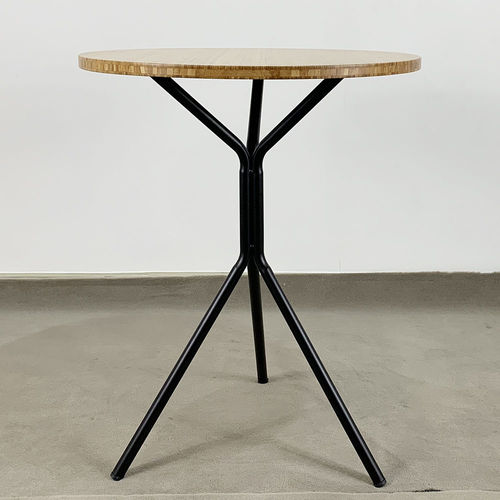 bàn cafe gỗ TRE tròn 60cm chân chãng 3 2