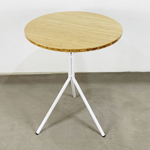 Bàn cafe gỗ TRE tròn 60cm chân chãng 3 3