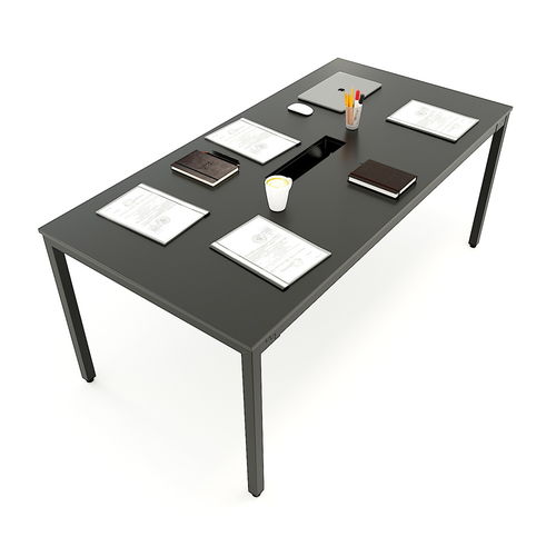 SFUC009 - Bàn họp nhỏ gỗ cao su hệ 2 chân sắt chữ U