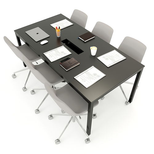 Bàn họp nhỏ gỗ cao su hệ 2 chân sắt chữ U 2