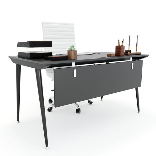 Bàn làm việc giám đốc gỗ cao su chân sắt côn 2