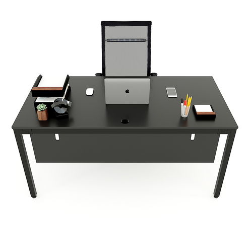 Bàn làm việc giám đốc gỗ cao su chân chữ U lắp ráp 3