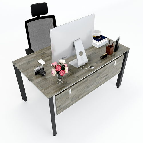 Bàn làm việc giám đốc gỗ cao su chân sắt tam giác 2