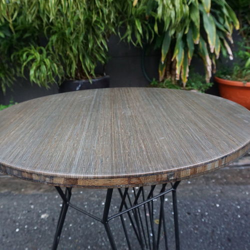 SFBCF005- Bàn Cafe gỗ TRE ÉP tròn 60cm chân sắt Lap