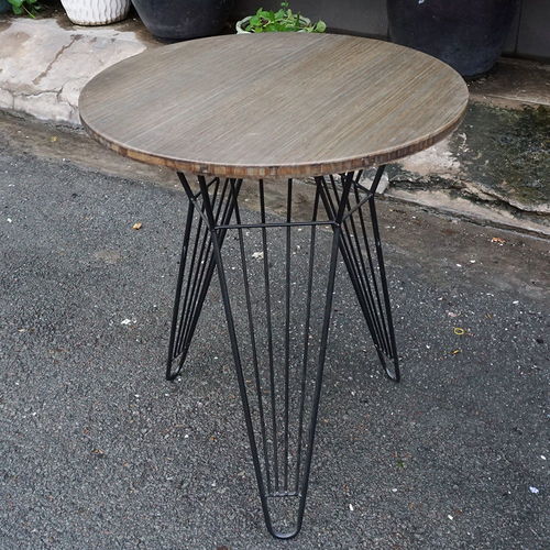 SFBCF005- Bàn Cafe gỗ TRE ÉP tròn 60cm chân sắt Lap