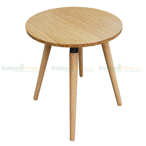 SFBCF007 - Bàn cafe gỗ TRE Ép tròn 60cm chân gỗ