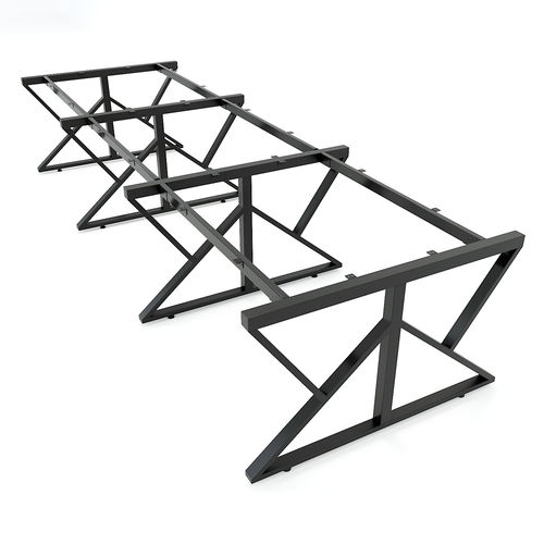 SFKC123 - Chân bàn cụm 6 chỗ sắt 25x50 lắp ráp chữ K