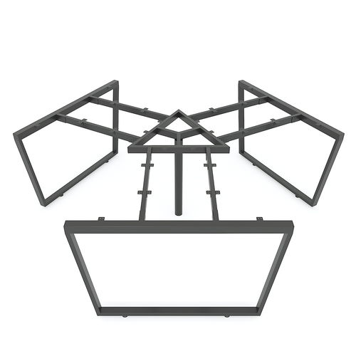 SFTC121 - Chân bàn cụm 3 chỗ sắt 25x50 lắp ráp hình thang cân