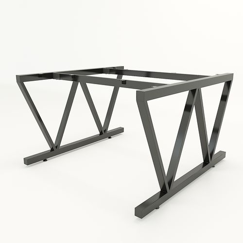 SFVC120 - Chân bàn cụm 2 chỗ sắt 25x50 lắp ráp chữ V