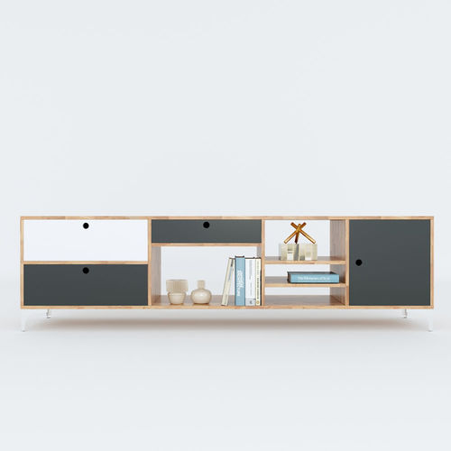 SFKTV009- Kệ Tivi Uran 2 gỗ cao su ( 200x40x55cm)