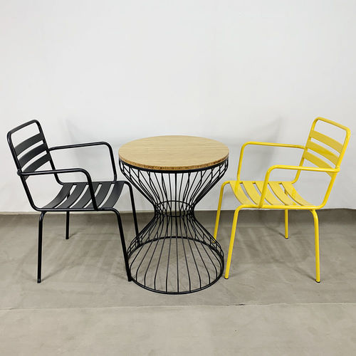 SFBCF031 - Bàn cafe gỗ TRE tròn 60cm chân Đồng Hồ Cát 3