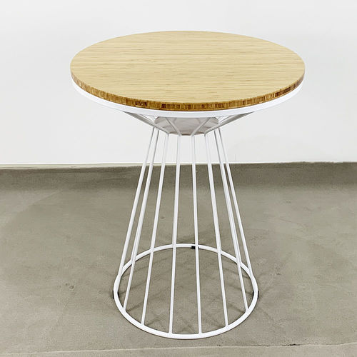 SFBCF032 - Bàn Cafe gỗ TRE tròn 60cm chân cổ lọ viền