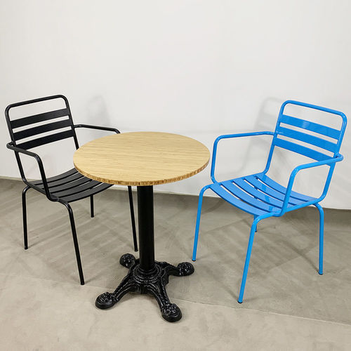 SFBCF035 - Bàn cafe gỗ TRE tròn 60cm chân gang đúc 2