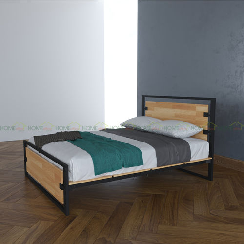 SFGN002 - Giường ngủ gỗ cao su khung sắt lắp ráp Ferrro 2