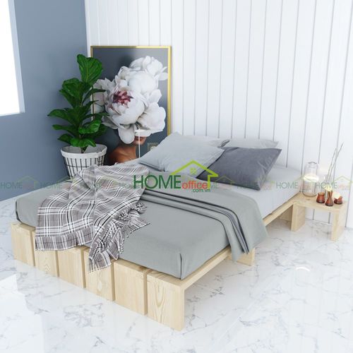 SFGN006 - Giường ngủ gỗ thông đơn giản kế hợp kệ đầu giường 2