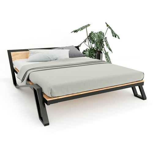 SFGN011 - Giường ngủ Belly khung sắt gỗ cao su 3