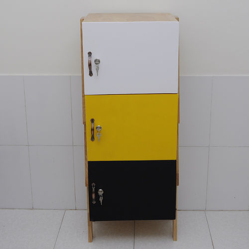 SFTCN001 - Tủ cá nhân 3 tầng có khóa cửa tủ xếp chồng gỗ cao su 2
