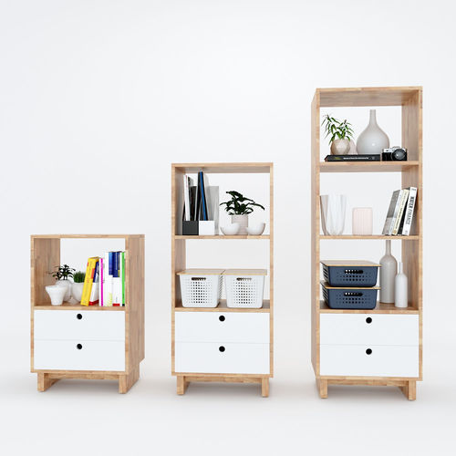 Tủ cá nhân 2 hộc kéo LUZO gỗ cao su 3