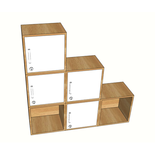 SFTCN008 - Bộ tủ cá nhân 6 ngăn tủ Locker tùy ý sắp xếp