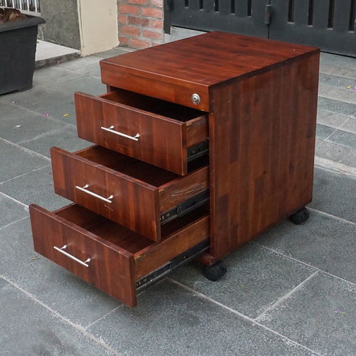 TCN68015 - Tủ cá nhân gỗ TRÀM màu cánh gián 3 ngăn kéo có khoá 2
