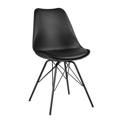 GBC007 - Ghế bàn cao Eame lưng nhựa ABS chân sắt màu đen
