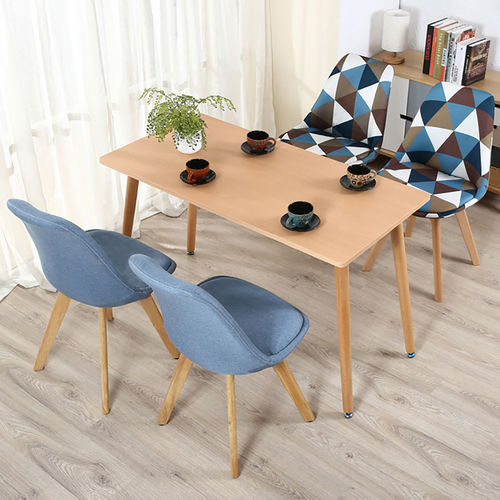 Ghế bàn cao lưng nệm chân gỗ hoa văn tam giác 2