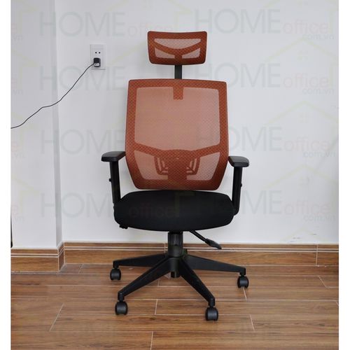 1 Ghế xoay văn phòng lưng lưới có tựa đầu chống mỏi màu cam FSGVP916H