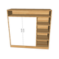 SFKG002- Kệ tủ giày 5 tầng gỗ cao su có cửa