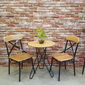bàn ghế cafe gỗ chân sắt