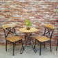 bàn ghế cafe gỗ chân sắt