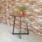 Bàn cafe gỗ cao su chân sắt hình vuông