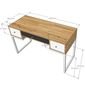 Bàn trang điểm 3 hộc kéo gỗ cao su SFBTD009