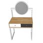 Bàn trang điểm gỗ cao su khung chân sắt gương tròn SFBTD002