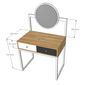 Bàn trang điểm gỗ cao su khung chân sắt gương tròn SFBTD002