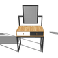 Bàn trang điểm gỗ cao su chân sắt gương chữ nhật SFBTD002
